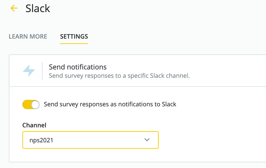 setting up Survey Slack notification