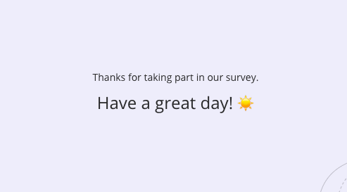 thank you screen in survicate surveys