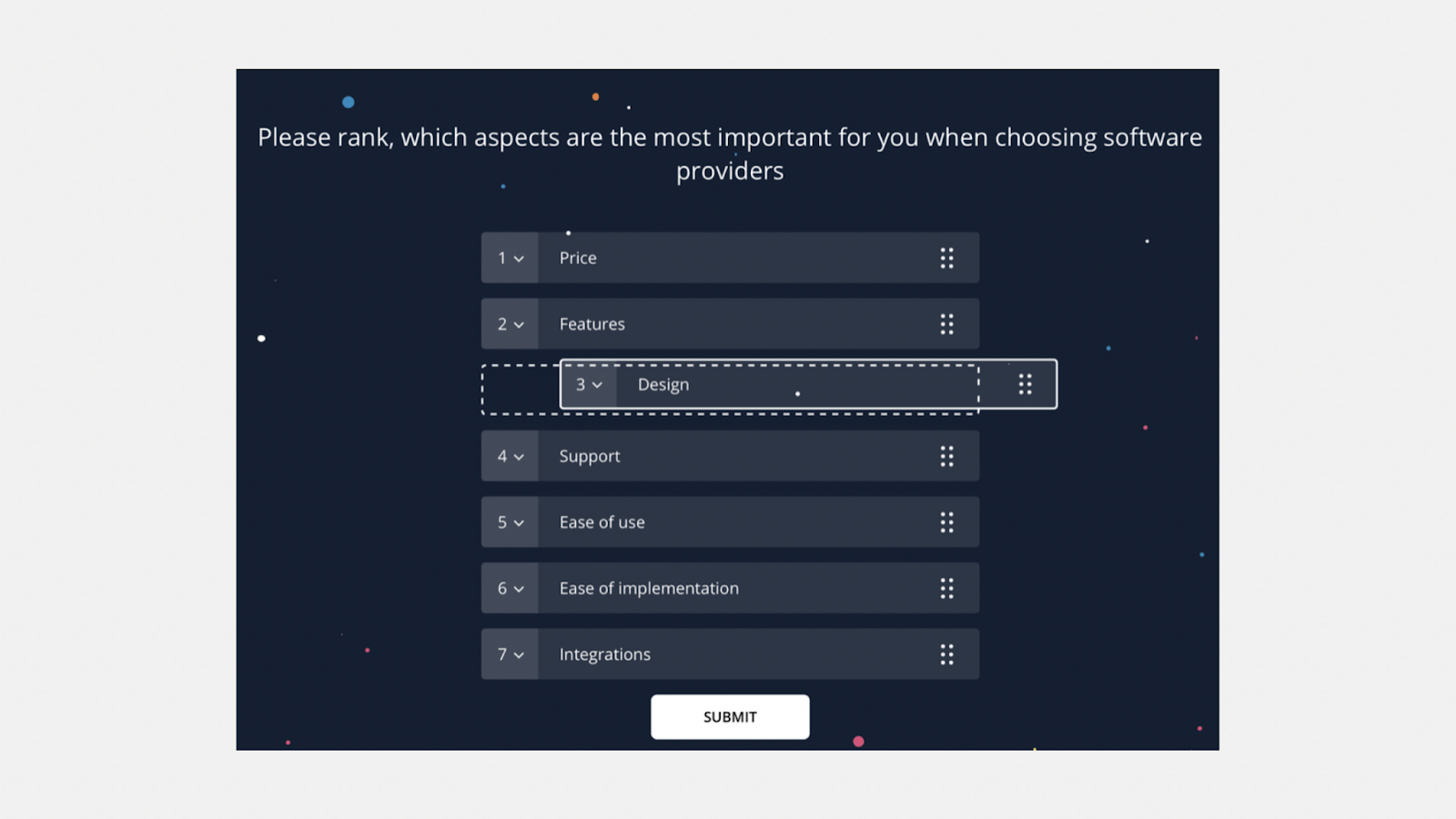 Customize survey questions with Survicate.