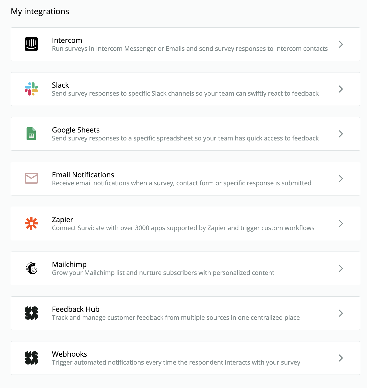 Survicate has many integrations with other tools to make the process seamless