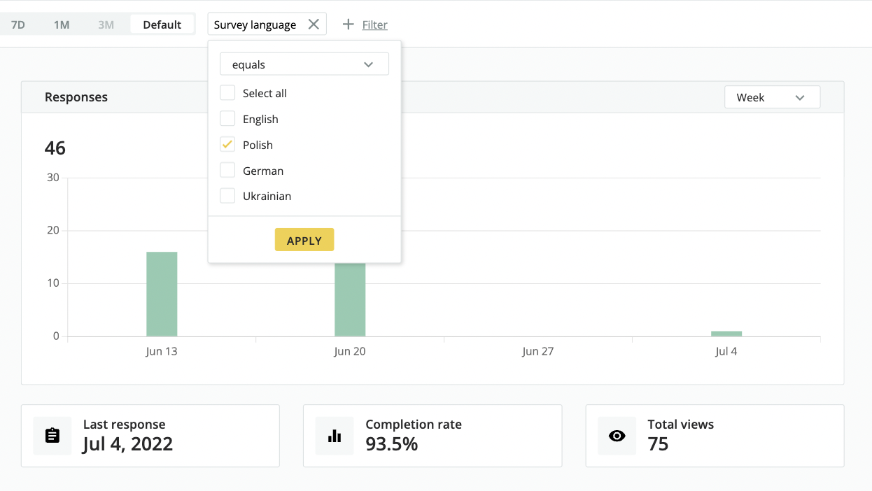 Survicate multilingual surveys analysis