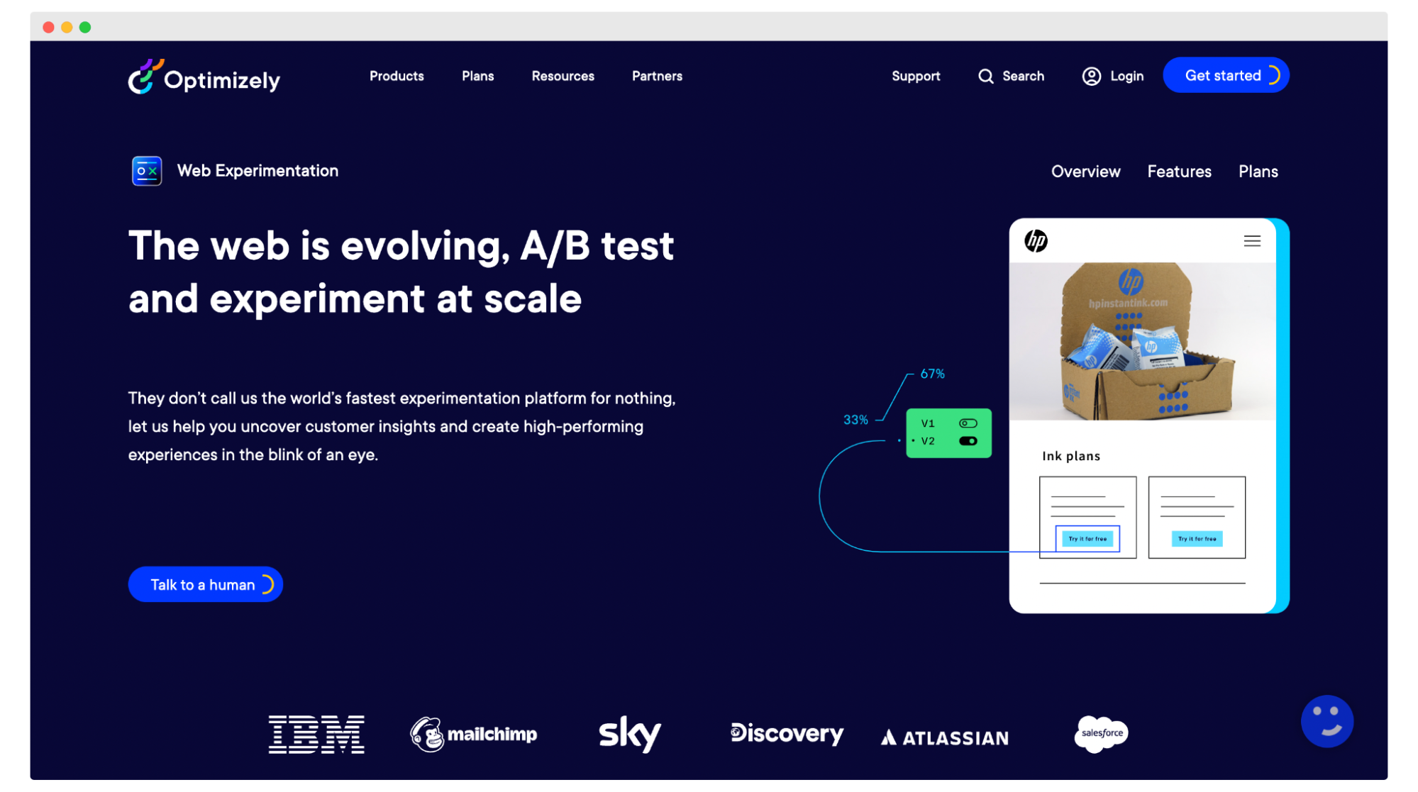 Split testing tools - Optimizely